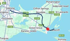 Bellarine Rail Trail map, VIC