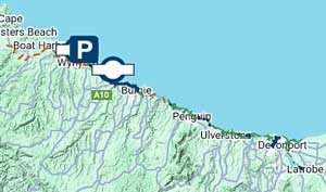 North West Tasmanian Coastal Cycleway map, TAS