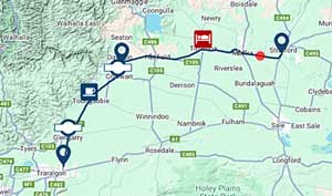 Gippsland Plains Rail Trail map, VIC