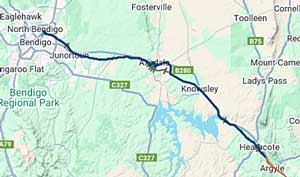 O'Keefe Rail Trail map, VIC