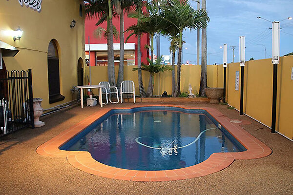 The inground swimming pool at Bourbong Street Motel, QLD