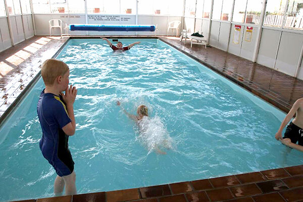 The indoor swimming pool at Burnie Ocean View Motel, Burnie, Tasmania