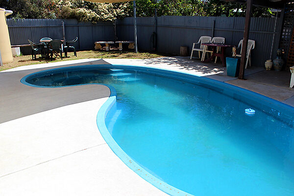 In-ground swimming pool at the Dunolly Golden Triangle Motel, VIC