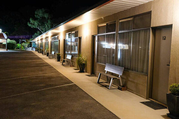 Parking outside your room at the Loddon River Motel, Kerang, VIC