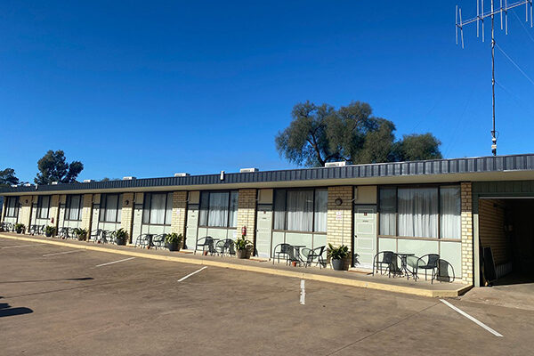 Parking outside the room at the Mount Wycheproof Motor Inn, VIC