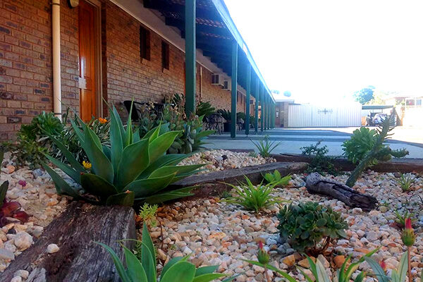 Parking outside the room at the Tooleybuc Motel, NSW