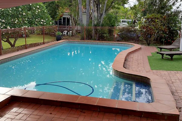 The swimming pool at the Tweed River Motel, Murwillumbah, NSW